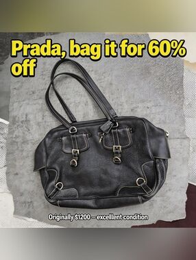 PRADA leather weekender bag